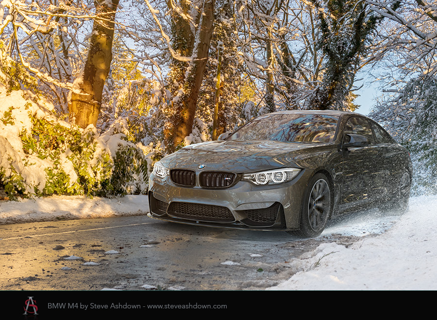 BMW M4 in the snow